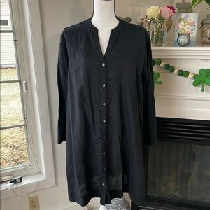 Black Button-Up Tunic